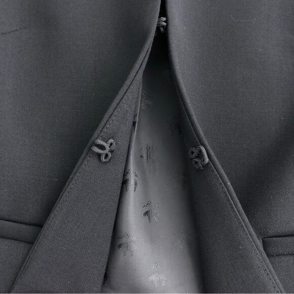 Brooks Brothers Cropped Blazer Jacket Wool Blend Ruffle Hem Womens Size 4 Black - Picture 10 of 16